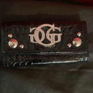 Guess patent leather wallet in black